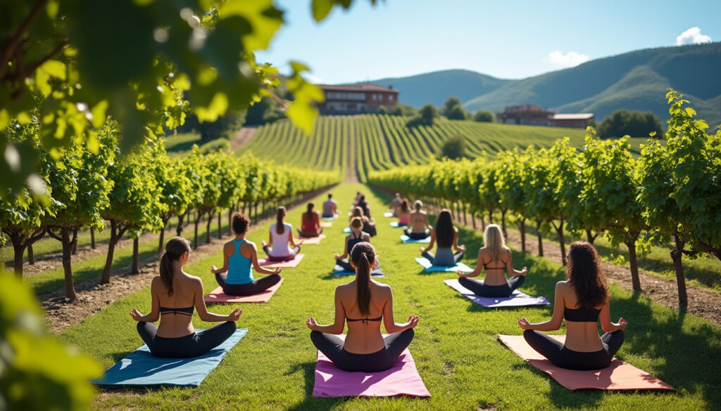 découvrez une expérience insolite : pratiquez le yoga au cœur des vignes. un moment unique pour se ressourcer, alliant bien-être, nature et détente dans un cadre exceptionnel.