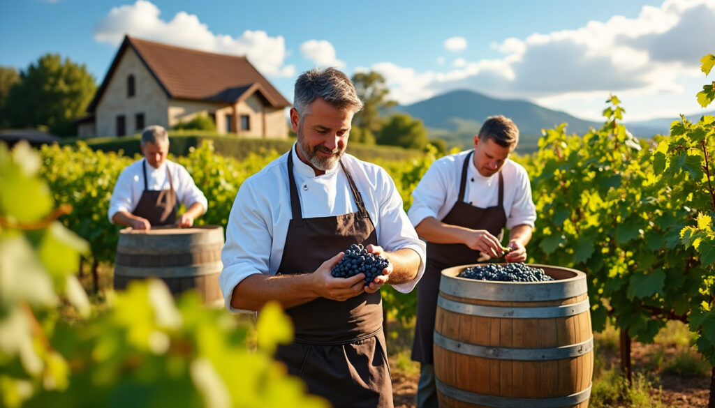 découvrez les chefs passionnés qui produisent leur propre vin : comment ils allient gastronomie et viticulture pour offrir des accords mets et vins uniques à leurs clients.