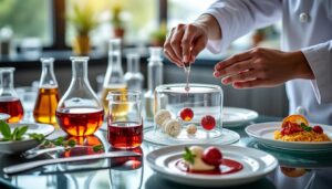 découvrez comment le vin est intégré dans la cuisine moléculaire pour sublimer les saveurs et créer des expériences culinaires innovantes.
