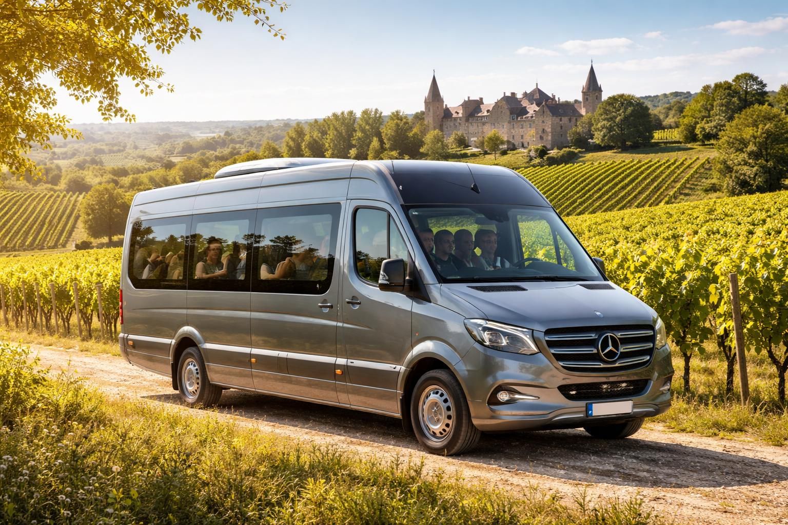 découvrez les circuits œnologiques sur mesure avec wine tours france, à bord des confortables minibus mercedes sprinter, pour explorer les célèbres vignobles bordelais en toute convivialité.