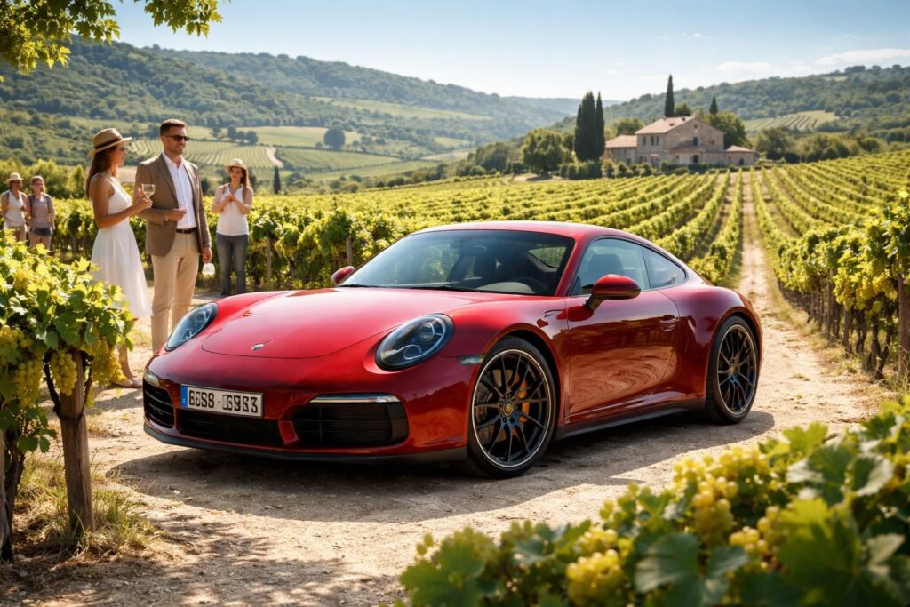 découvrez l'élégance et la passion du vin avec porsche 911 : des wine tours exclusifs au cœur des vignobles français pour une expérience unique alliant luxe et dégustation.